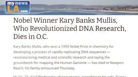 FAUCI CRITIC Dr. K Mullis, Inventor PCR test, died 3 months before C-19