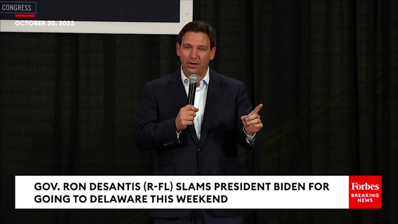 DeSantis Rips Biden- 'He's At The Beach In Delaware Again, Not Doing His Job'