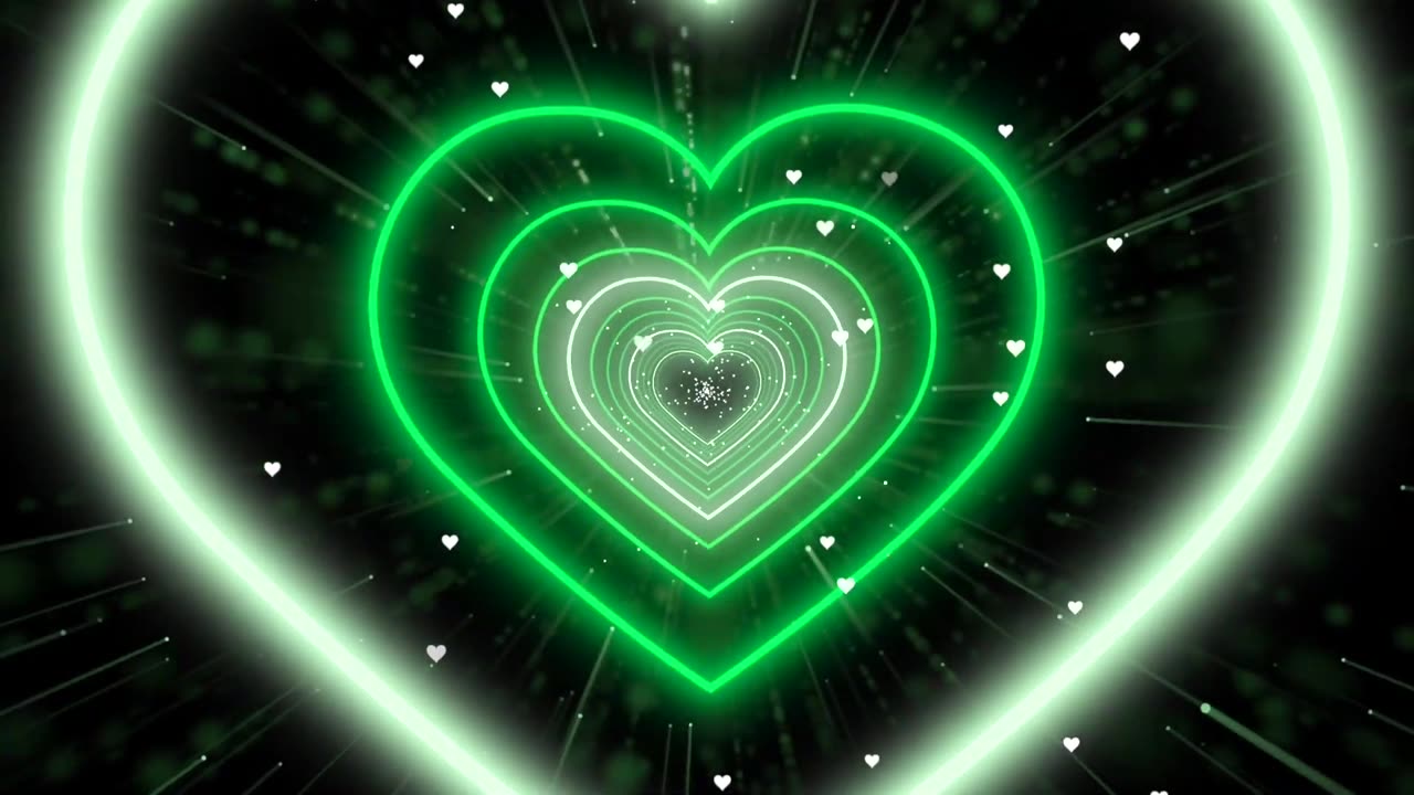 858. Animation Video Background Loop💚Green Heart Background Heart