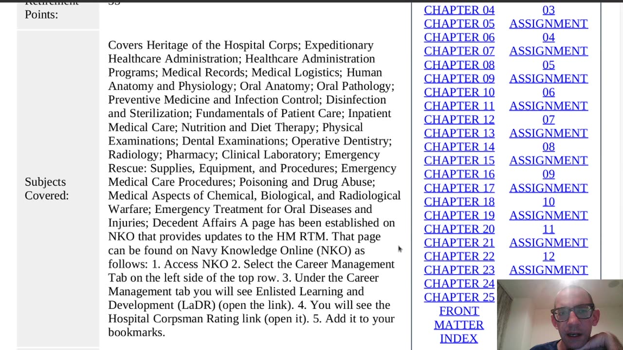 Summary of NAVEDTRA 14295B - Hospital Corpsman (HM)