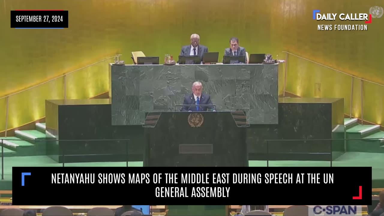 Netanyahu Shows Maps Of The Middle East During Speech At UN General Assembly