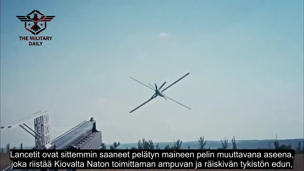 Venäläinen Lancet-kamikaze-ohjus tuhoaa Ukrainan asevoimien panssarivaunun