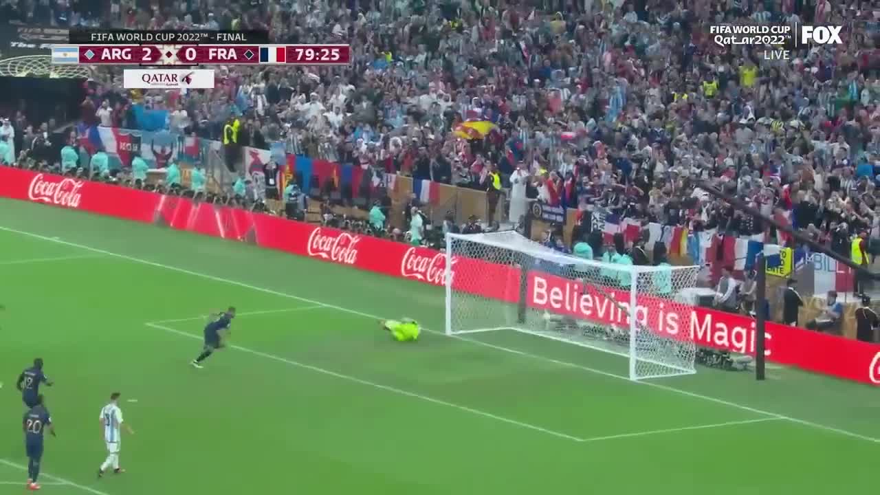 Kylian Mbappé scores back-to-back goals for France to tie the 2022 FIFA World Cup final FOX Soccer