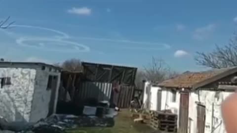 Russian Air Force draws a giant penis in the sky over Crimea, pointing into Ukraine (view from Odessa)