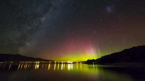 Aurora over Lake Hawea Pt 1