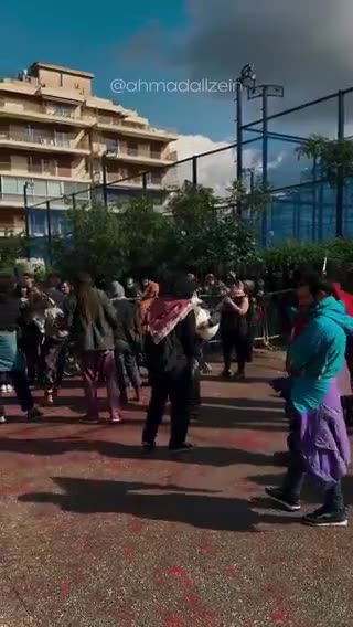 Activistas se manifiestan frente a la embajada de Egipto en Beirut Febrero 2024