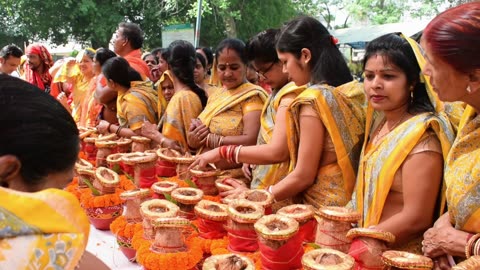 Crowd of Women During a Hindu Festival