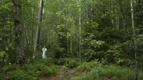 Haunting Presence Royalty-Free Creepy Forest Women Video (Free Stock Video)