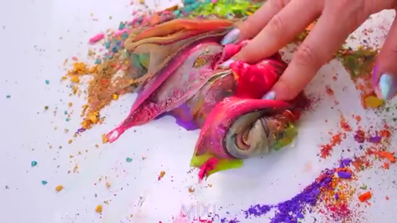 Mixing Pigment into Slime// Duochrome Satisfying Slime ASMR Video Compilation 💖🌈