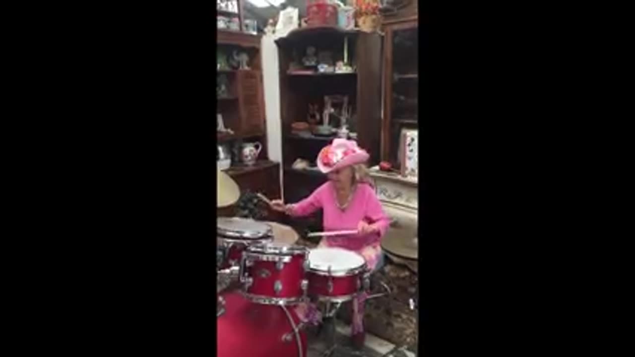 Patricia Playing the Drums