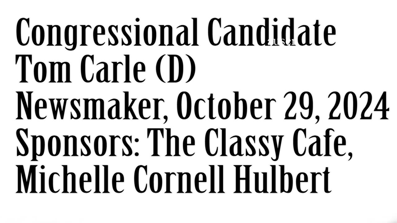 Wlea Newsmaker, October 29, 2024, Tom Carle