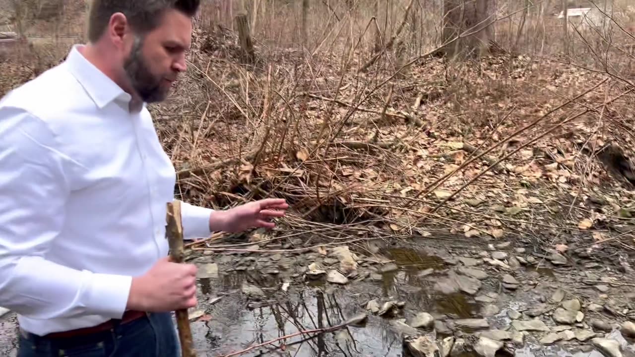 Ohio Senator J.D. Vance Surveys Waterways Damage in East Palestine