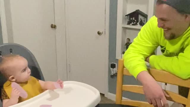 Baby with Fake Eyebrows Gets a Laugh From Father