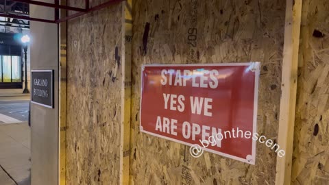 Staples Boarded Up in Chicago Ahead of DNC Protests