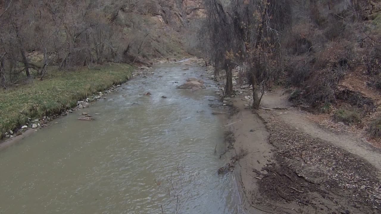 Canyon river hike, with a waterfall