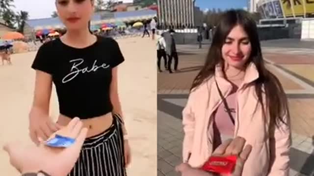 India🇮🇳 Vs Russion 🇷🇺 Girl prank Video Funny Reaction Tik tok meme#prankvidio