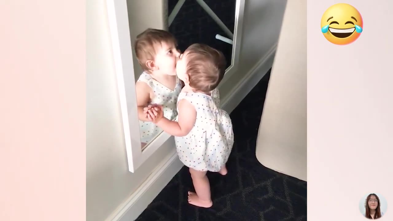 Priceless Reaction When Baby See The Mirror