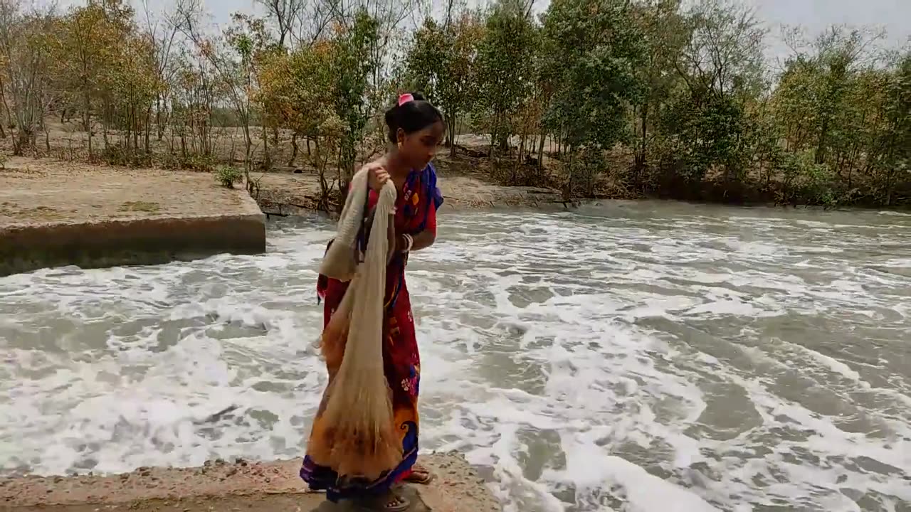 Village Fishing Lady