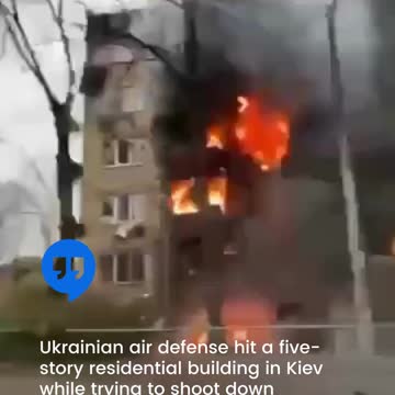 Ukrainian air defense hit a five story residential building in Kiev