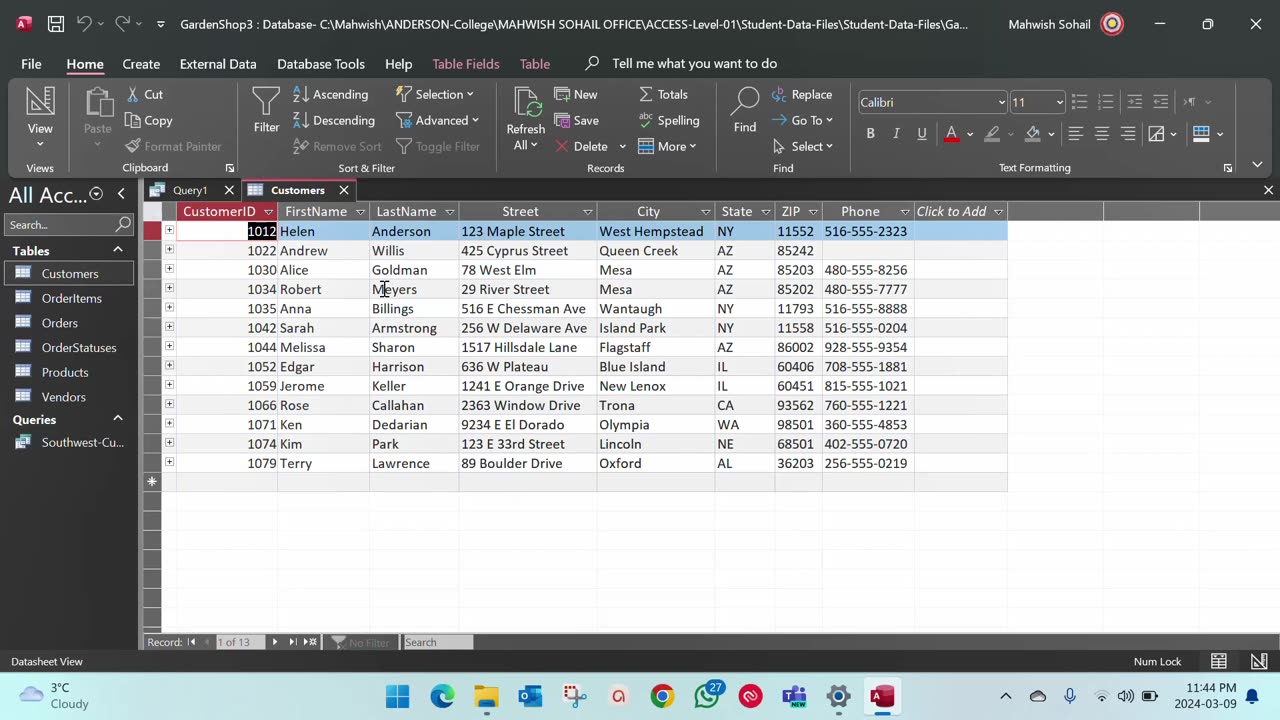 Access- Chapter 03- Assessment 05