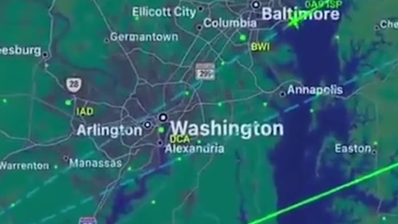 US Air Force F-16 fighter jets scramble to intercept a rogue private aircraft over Washington DC.