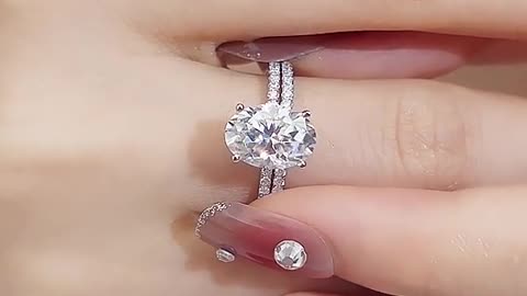Messi Jewelry - Messi Jewelry MS-784 18kt gold jewelry DEF moissanite Diamond Ring Set Rings