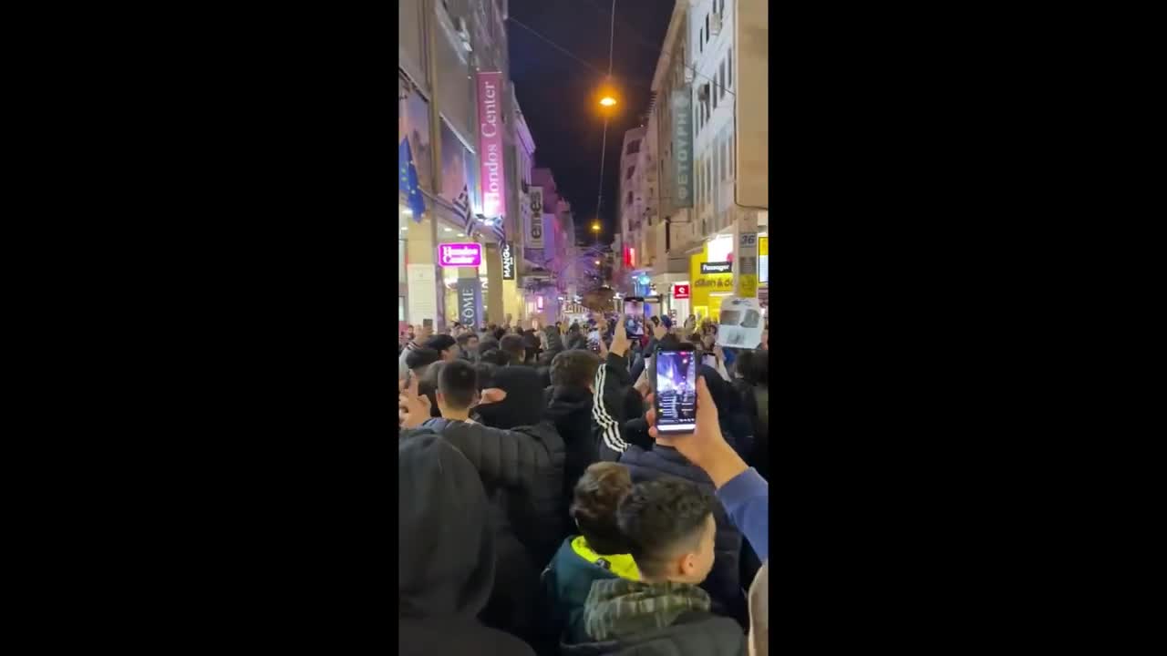 Supporters of Andrew Tate march in Athens