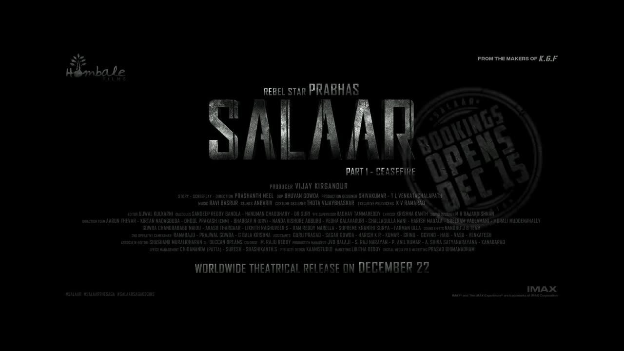 Salaar movie trailer | Hindi | prabhas | Sruthi hasan| hombale films