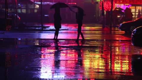 Beautiful city view of night in the rain #best #city #street #view #night #rain Copyright free