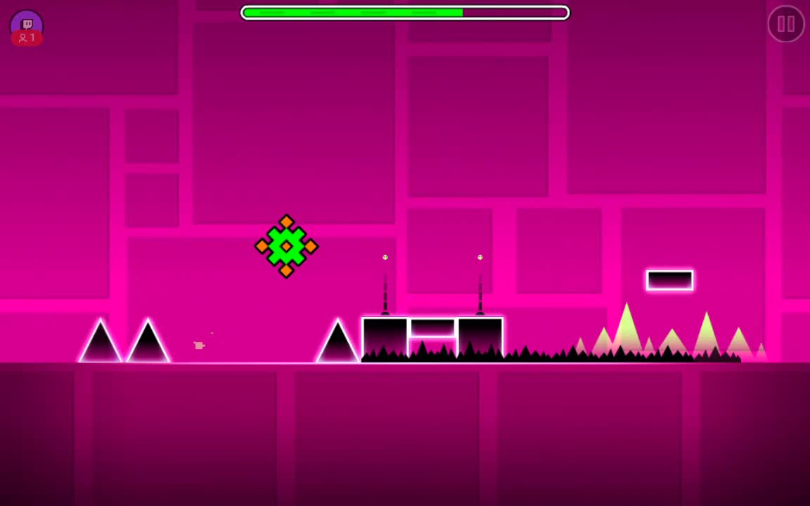 Playing Geometry Dash