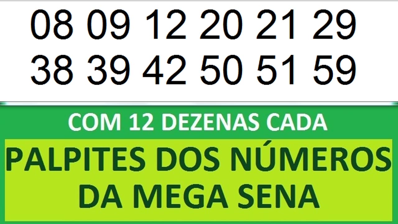 PALPITES DOS NÚMEROS DA MEGA SENA COM 12 DEZENAS sm sn so sp sq sr ss st su sv sw sx