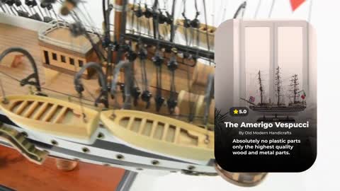 Amerigo Vespucci Painted L60 - Wooden Ship Model from OMH
