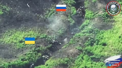 Russians and Ukrainians on the battlefield. Brutal close combat.