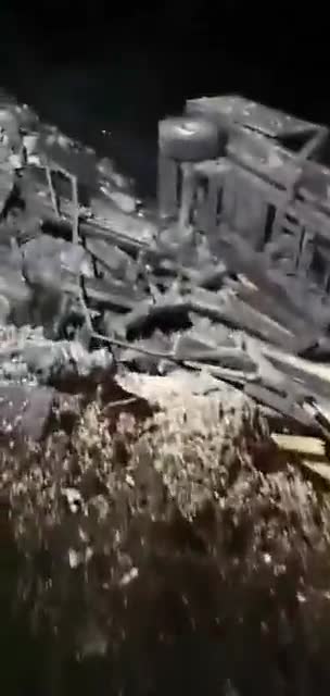 Supposedly footage from the site where the two rockets fell in Poland.