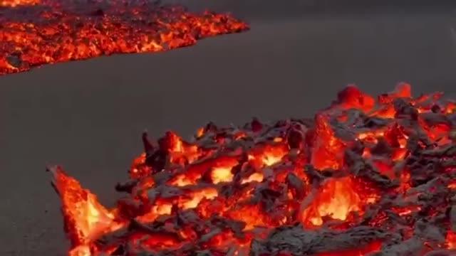 Lava flow on the island of La Palma