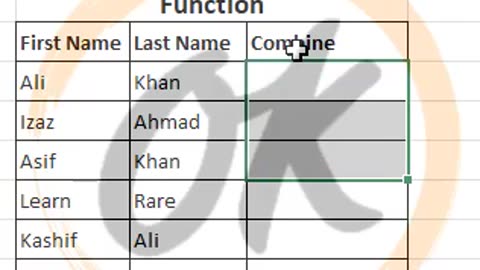 Combine First & Last Name in Excel