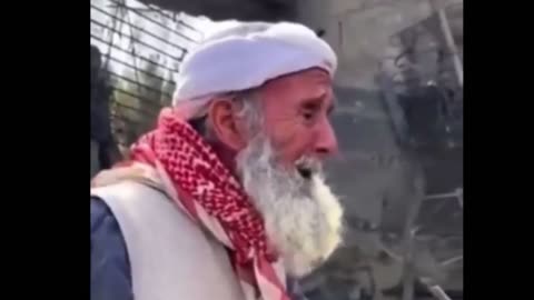 An old man from Palestine. So his house was bombed,