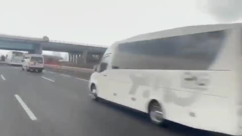 Naples - Hundreds of buses convoying in protest of Mario Draghi - the destruction of a free society