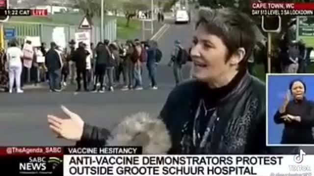 Vaccine Protestors at Groote Schuur Hospital, Cape Town, South Africa