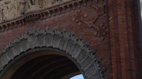 Arc de Triompf, Barcelona, Spain 4k