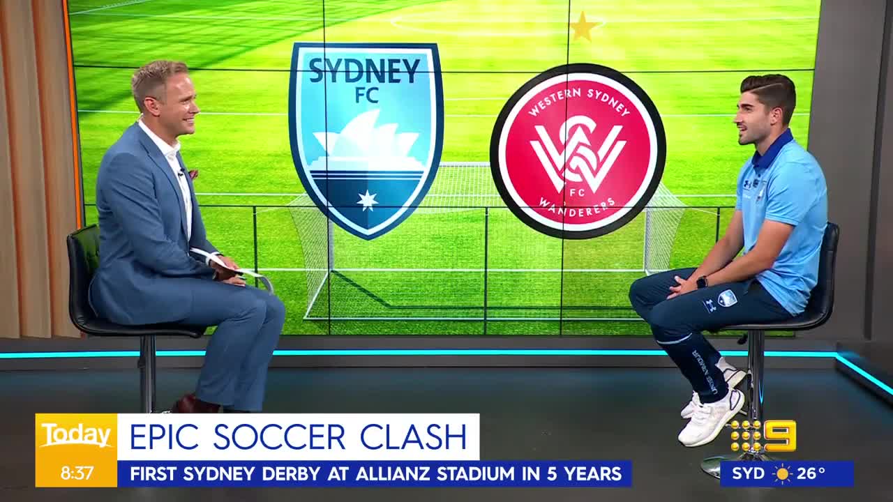 Loyalties divided ahead of huge Sydney Derby tonight _ 9 News Australia