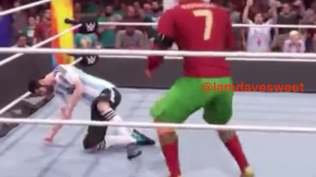 Messi Vs Ronaldo WWE wrestleMania