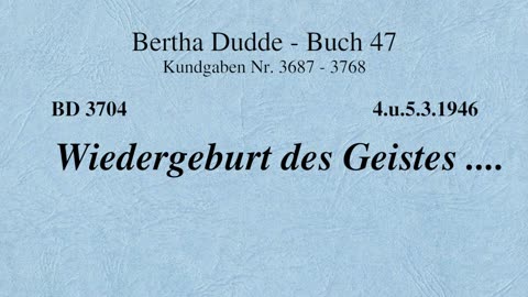 BD 3704 - WIEDERGEBURT DES GEISTES ....