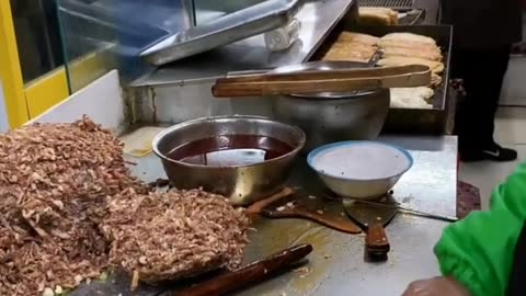 Asian street food 肉饼