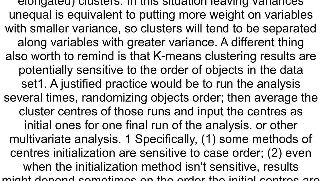 Feature scaling for Kmeans algorithm