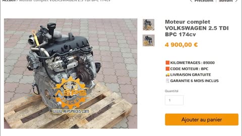Moteur complet VOLKSWAGEN 2.5 TDI BPC 174cv