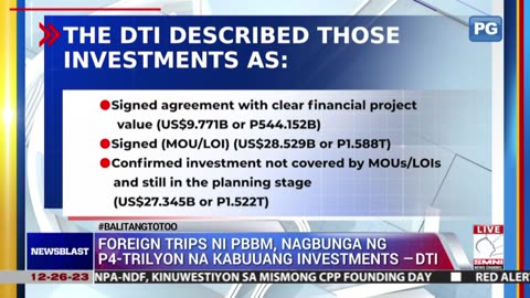 Foreign trips ni PBBM, nagbunga ng P4-T na kabuuang investments