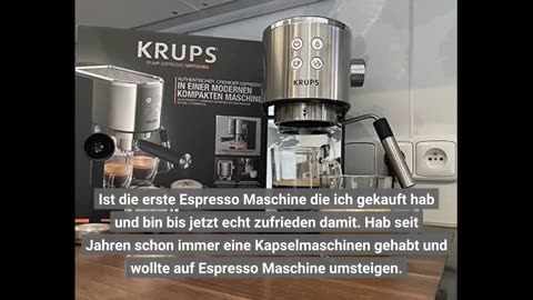 Krups Virtuso Espresso Siebträgermaschine 15 Bar + Tamper, Testsieger bei Stiftung Warentest