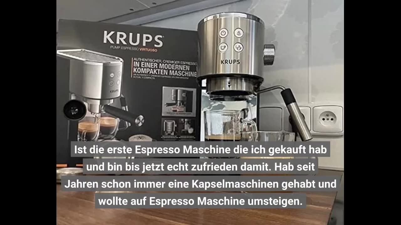 Krups Virtuso Espresso Siebträgermaschine 15 Bar + Tamper, Testsieger bei Stiftung Warentest