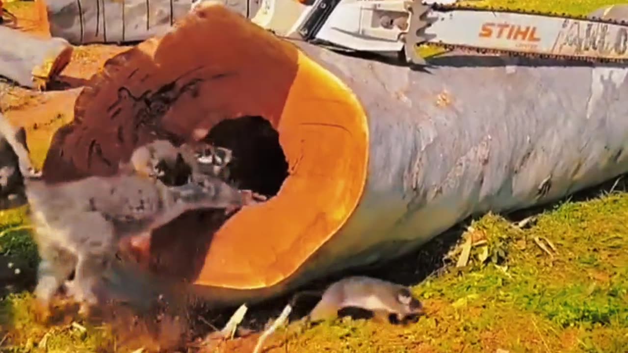 Woodcutter Discovers Rare Squirrel Nest A Heartwarming Rescue in the Fores